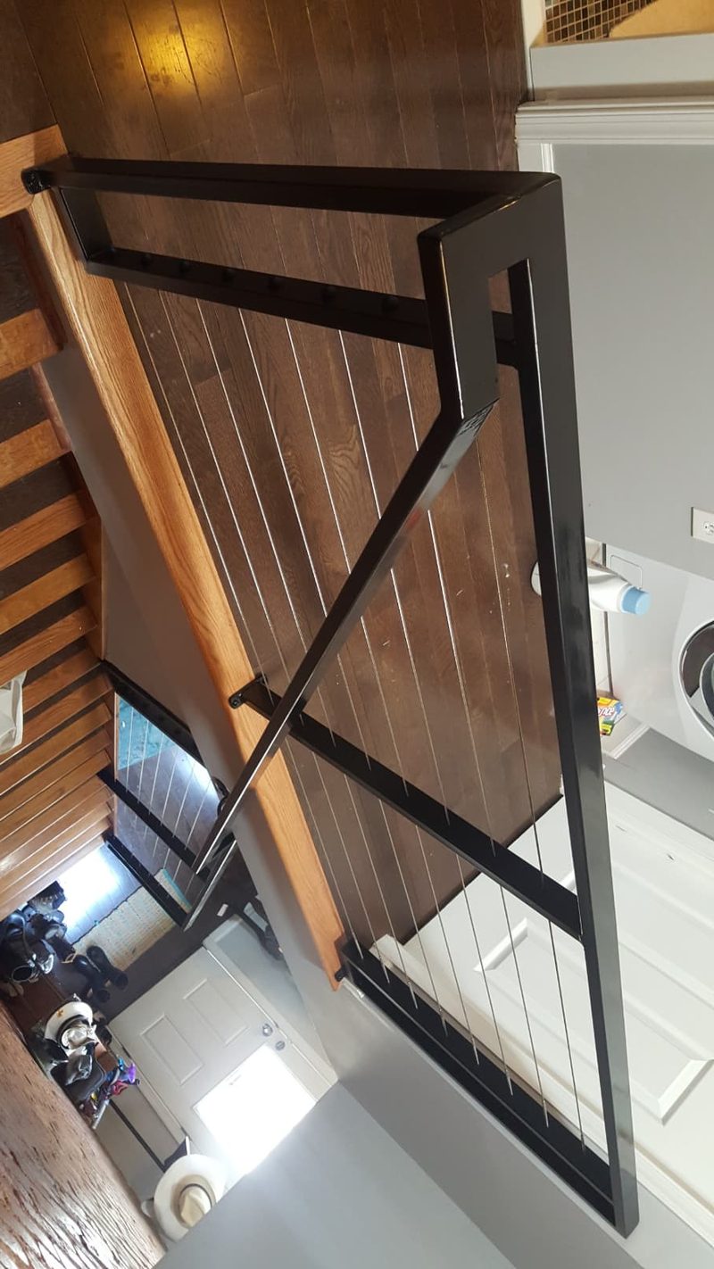 Wide view of completed metalwork project